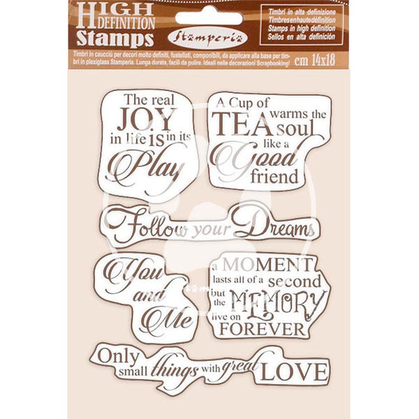 Stamperia HD WORDS Cling Mount Rubber Stamp SET 14x18 cm #WTKCC17