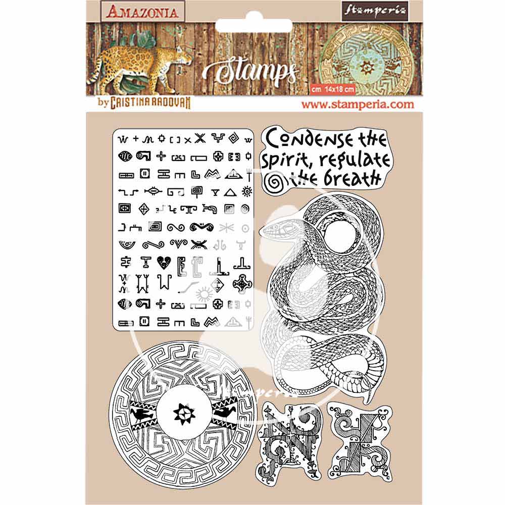Stamperia HD AMAZONIA Cling Mount Rubber Stamp SET 14x18 cm #WTKCC194