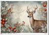 Poster with a deer and autumnal elements on a light background