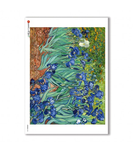 Paper Designs ARTWORK 0063 Irises Van Gough A4 Decoupage Rice Paper