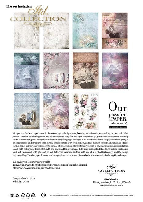 ITD Collection IN LOVE A4 Rice Paper Set 11 Sheets #RP016