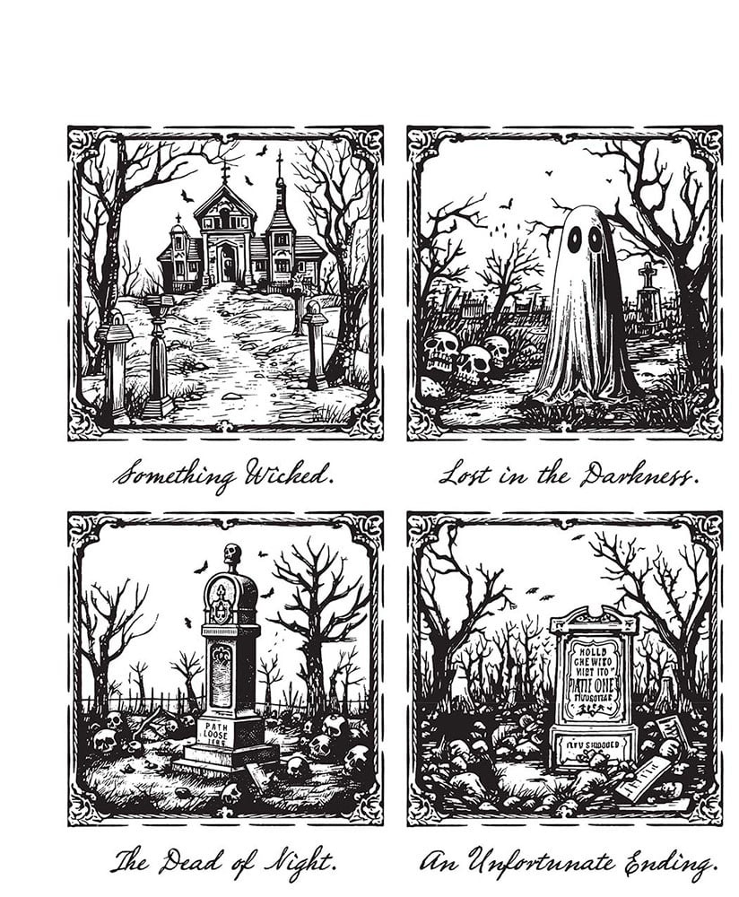 Tim Holtz FRAMED FRIGHTS Cling Mounted Red Rubber Stamps #CMS494