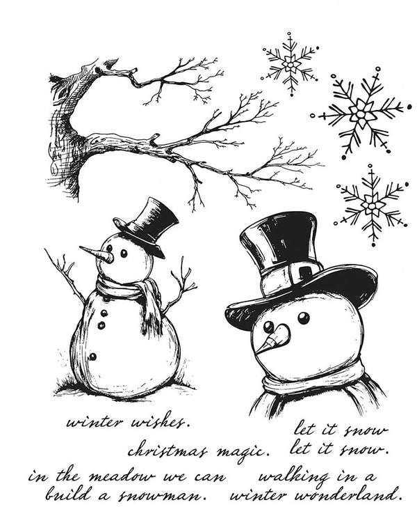 Tim Holtz MR. FROSTIE Snowman CHRISTMAS 2024 Cling Mounted Red Rubber Stamps #CMS499