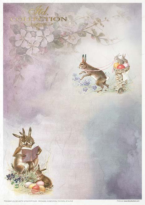 ITD Collection Easter Bunny A4 Rice Paper Set 11 Sheets #RP050