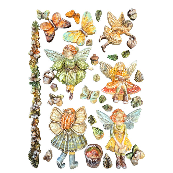 Stamperia WHISPERING WOODS - FAIRIES A5 Silicone Mixed Media Moulds Resin #KACMA587