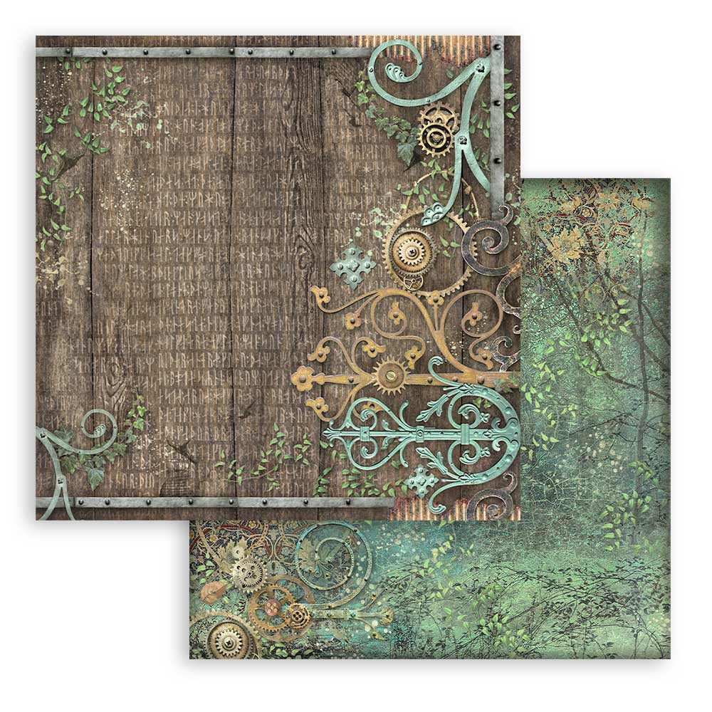 Stamperia MAGIC FOREST Maxi Backgrounds 8X8 Double Faced Paper 10 Sheets + Bonus #SBBS79