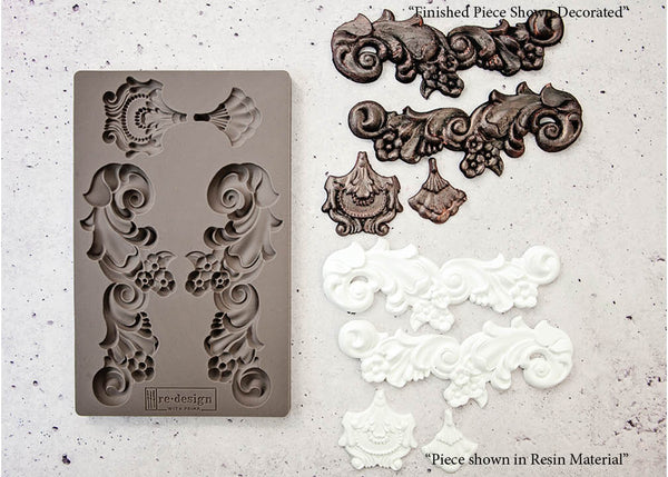 GROENEVILLE CREST RE-Design Prima Decor Moulds Molds Food Safe Heat Resistant Resin Clay #632380