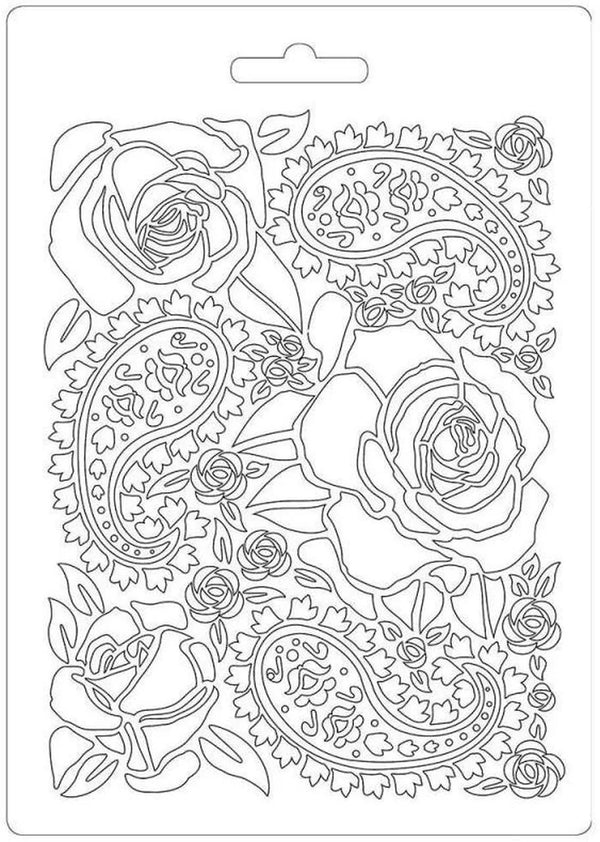 Stamperia Soft Mould A5 ROSES Mixed Media Texture Impression Cold Pour #K3PTA520