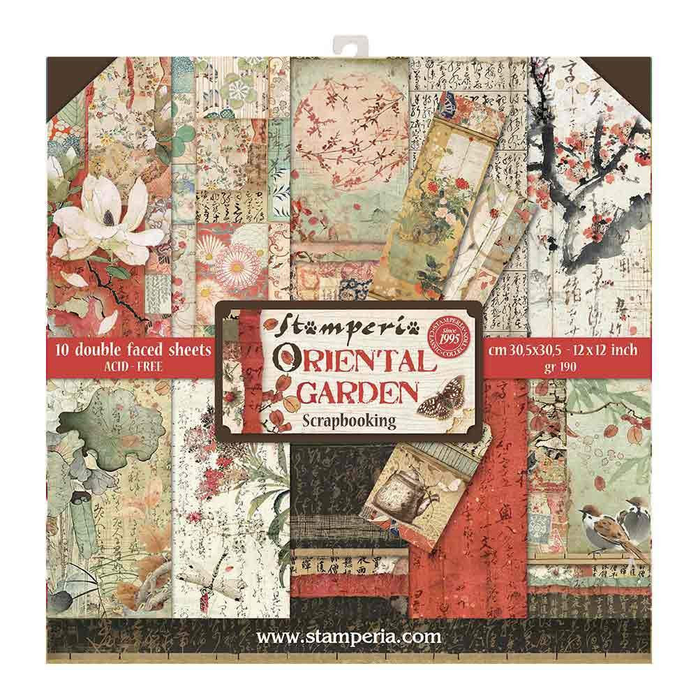 Stamperia ORIENTAL GARDEN 12x12 Double Faced Paper 10 Sheets + Bonus #SBBL58