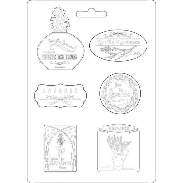 Set of black and white decorative labels with floral designs on a white background