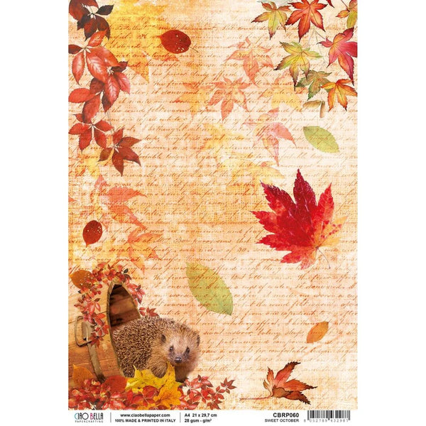 Ciao Bella Decoupage SWEET OCTOBER Rice Paper A4 Mixed Media CBRP060