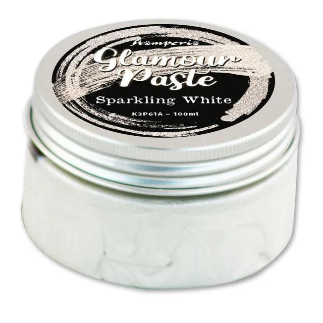 Stamperia Glamour Paste SPARKLING WHITE Shimmer 100 Ml  #K3P61A