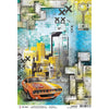 Ciao Bella Start your Engines HIGH SPEED CIRCUIT Rice Paper A4 Mixed Media #CBRP084