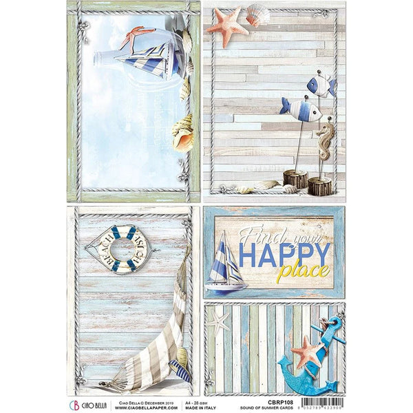 Ciao Bella THE SOUND of SUMMER Cards Rice Paper A4 Mixed Media CBRP108