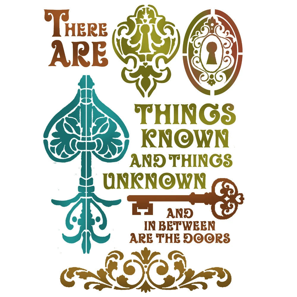 Stamperia Stencil ANCIENT KEYS and WRITINGS 21 x 29.7 cm / 8.25