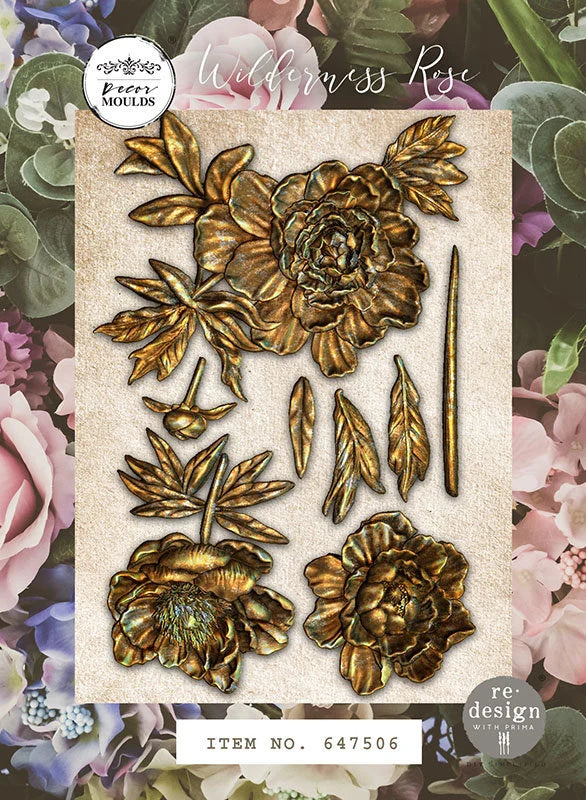 Re-DESIGN with Prima WILDERNESS ROSE Decor Moulds 5x8 #647506