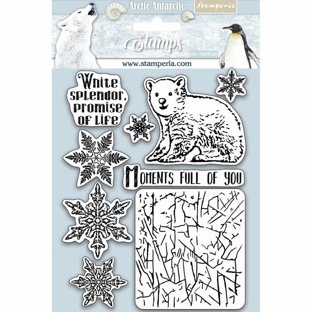 Stamperia HD Arctic Antarctic MOMENTS Full of YOU Cling Mount Rubber Stamp Set 14x18cm #WTKCC179