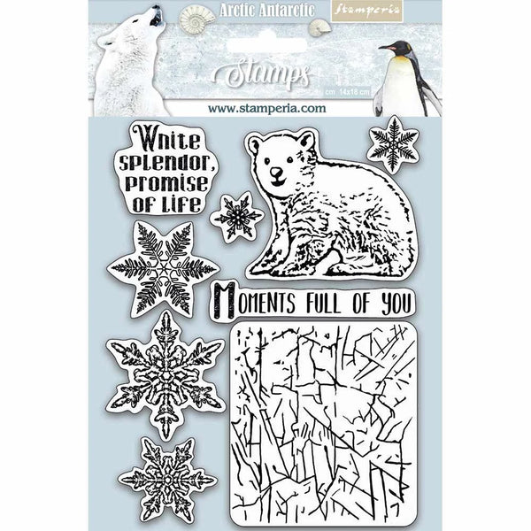 Stamperia HD Arctic Antarctic MOMENTS Full of YOU Cling Mount Rubber Stamp Set 14x18cm #WTKCC179