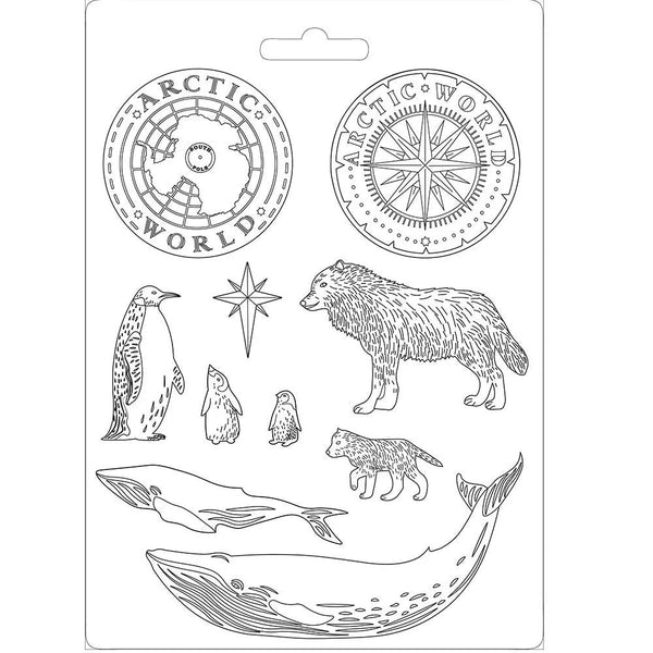 Stamperia Soft Mould A4 Arctic Antartic ARCTIC WORLD Cold Pour Mixed Media #K3PTA476