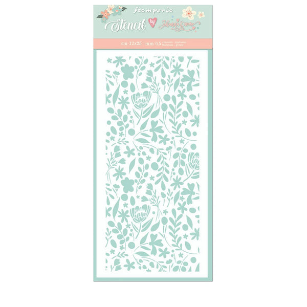 Stamperia Mixed Media Art Love Story SMALL FLOWERS Stencil 12 x 25 cm #KSTDL41