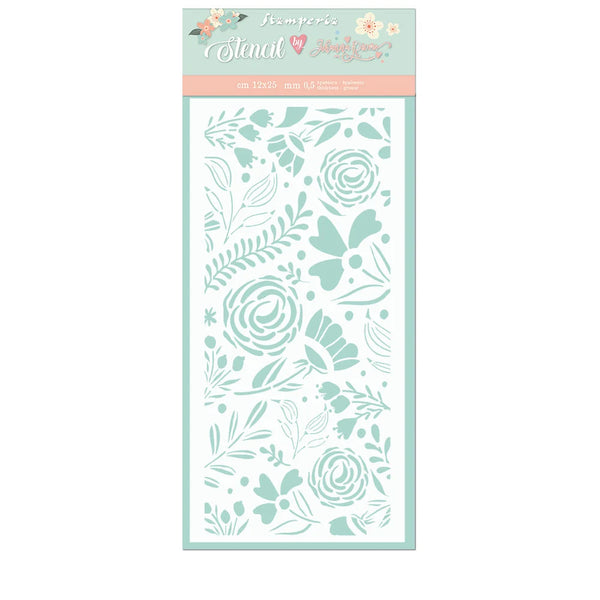 Stamperia Mixed Media Art Love Story BIG ROSES Stencil 12 x 25 cm #KSTDL42