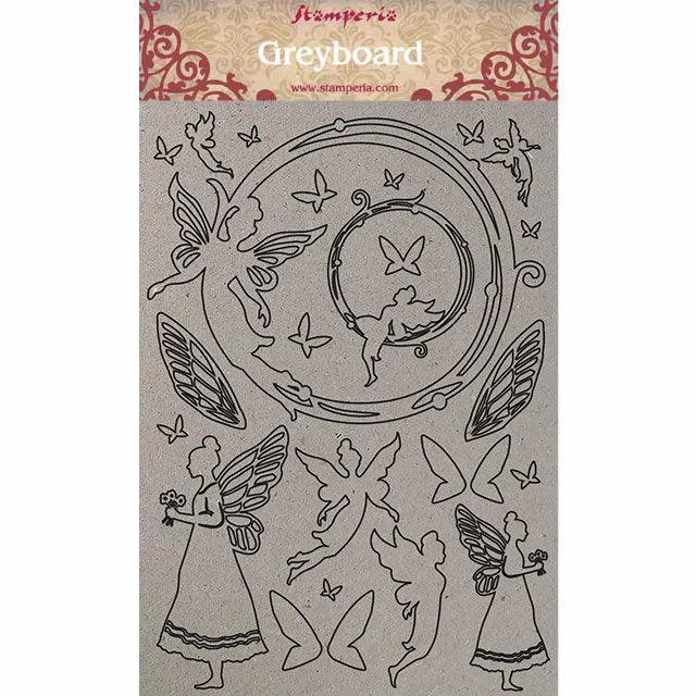 Stamperia Winter Tales FAIRIES GREYBOARD Cut Outs A4 21x29.7 cm/8.25X11.75