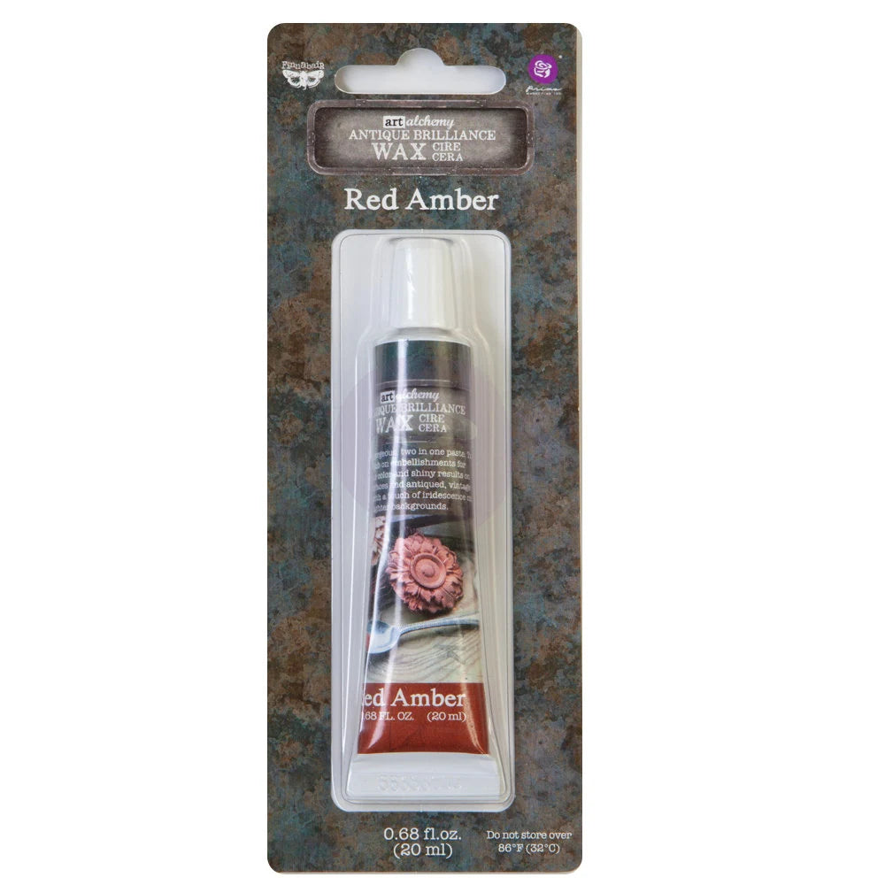 Red Amber wax tube packaging on a white background