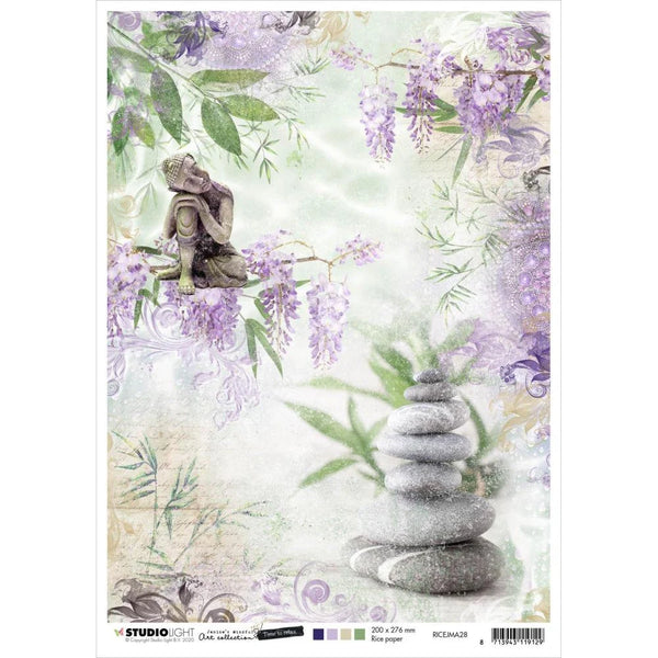 STUDIO LIGHT Decoupage Jenine's Mindful Art 5.0 NR 28 Rice Paper A4 #RICEJMA28