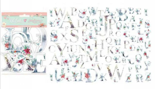 Stamperia CHRISTMAS ALPHABET Die Cuts Chipboard Shapes 91 Pieces #DFLDC22