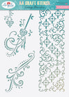 Angela Poole A4 Craft Stencil VINTAGE FLOURISHES 8" x 11.5" #APVFST02