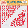 Angela Poole Folksy Charm DECORATIVE CORNERS 6in Craft Stencil #APDCST08