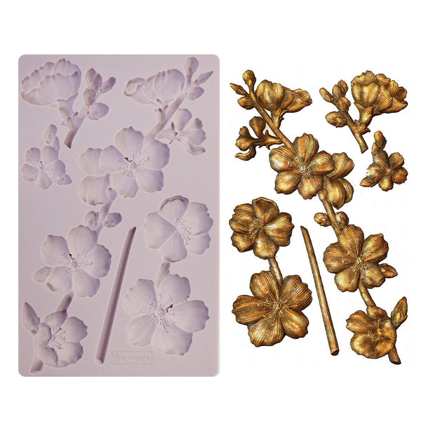 BOTANICAL BLOSSOMS Re-Design Prima Decor Moulds Mold Food Safe 5X8 Resin #650445