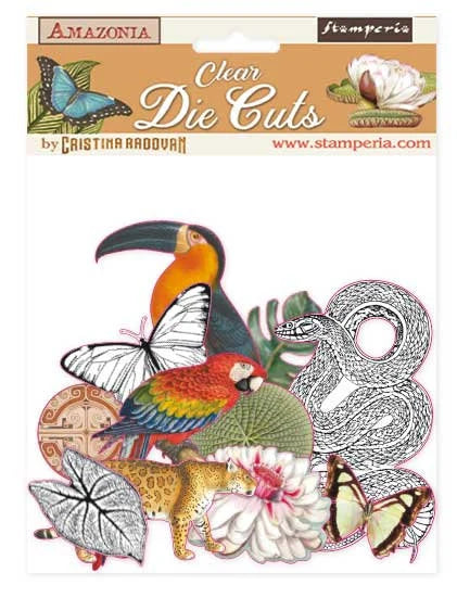 Stamperia AMAZONIA Clear Die Cuts Acetate Shapes 48 Pieces #DFLDCP03