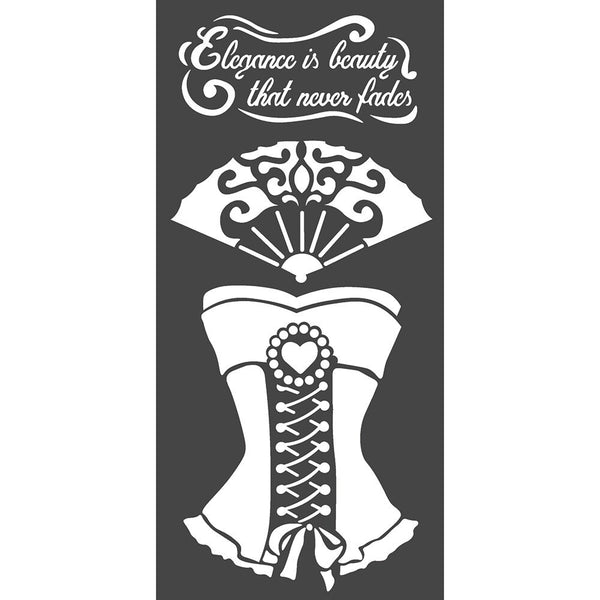 Stamperia Mixed Media Art CORSET Stencil 12 x 25 cm #KSTDL39