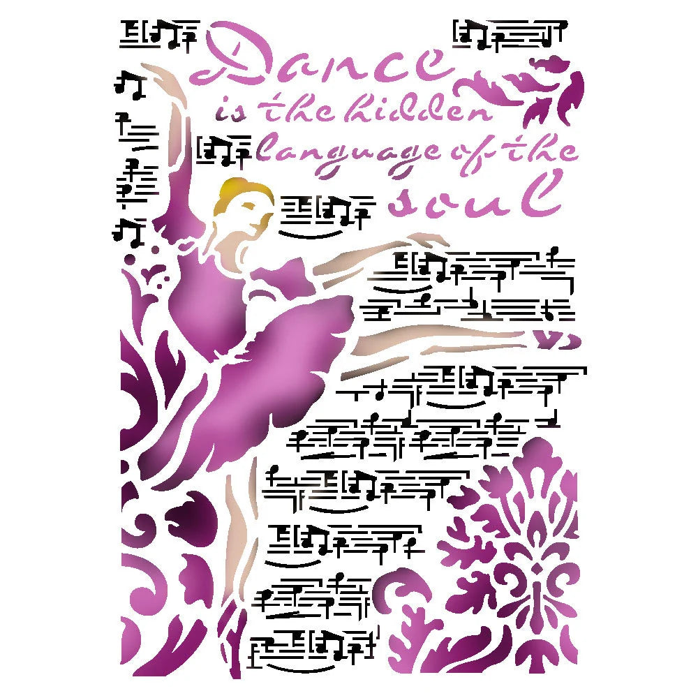 Stamperia Stencil DANCE 21 x 29.7 cm / 8.25