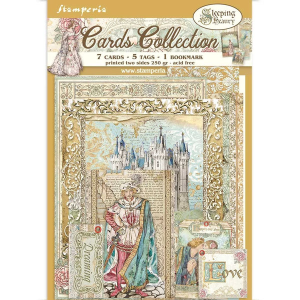 Stamperia SLEEPING BEAUTY COLLECTION 7 Cards 5 Tags 1 Bookmark Ephemera #SBCARD05