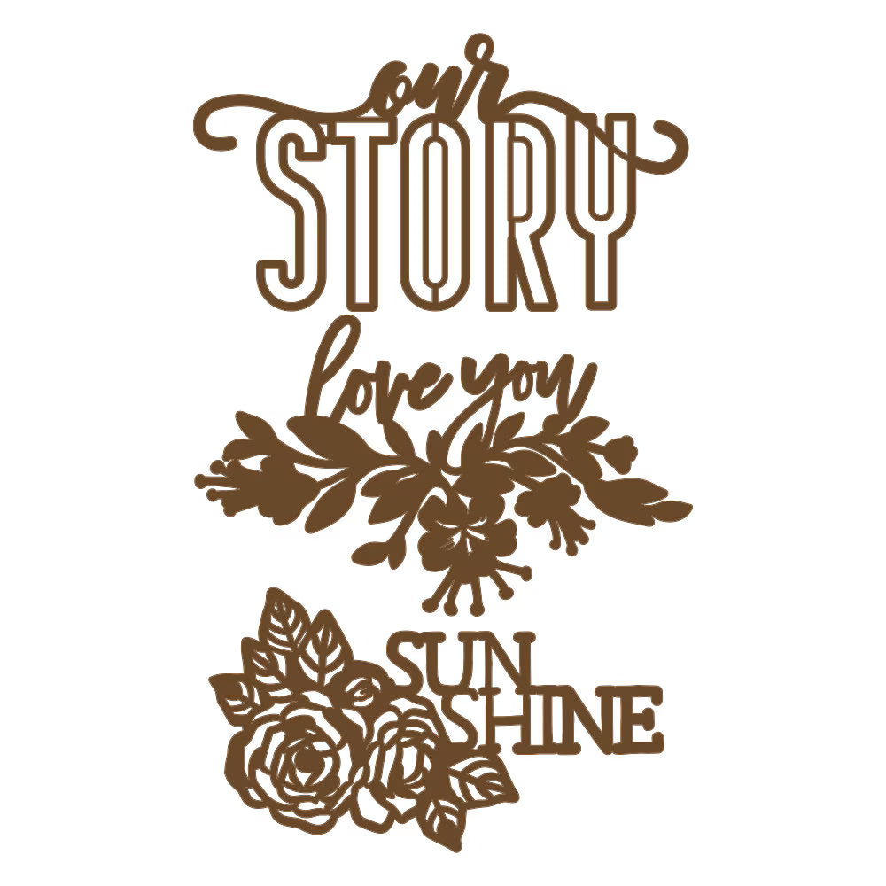 Prima Decorative Chipboard Embellishment SET 12 3 pcs #653637