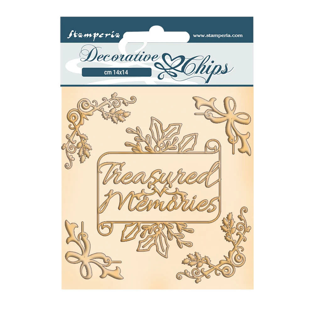 Stamperia Decorative Chips Romantic Christmas MEMORIES 5.5