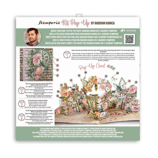 Stamperia HOUSE OF ROSES Pop Up Card Kit #SBPOP02