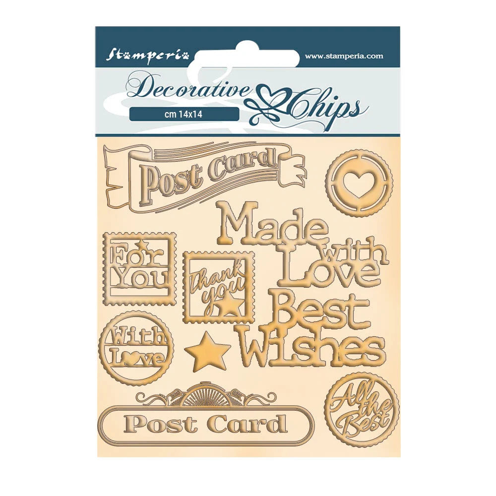 Stamperia Decorative Chips Romantic Christmas POST CARD 5.5
