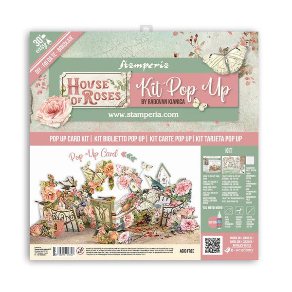 Stamperia HOUSE OF ROSES Pop Up Card Kit #SBPOP02