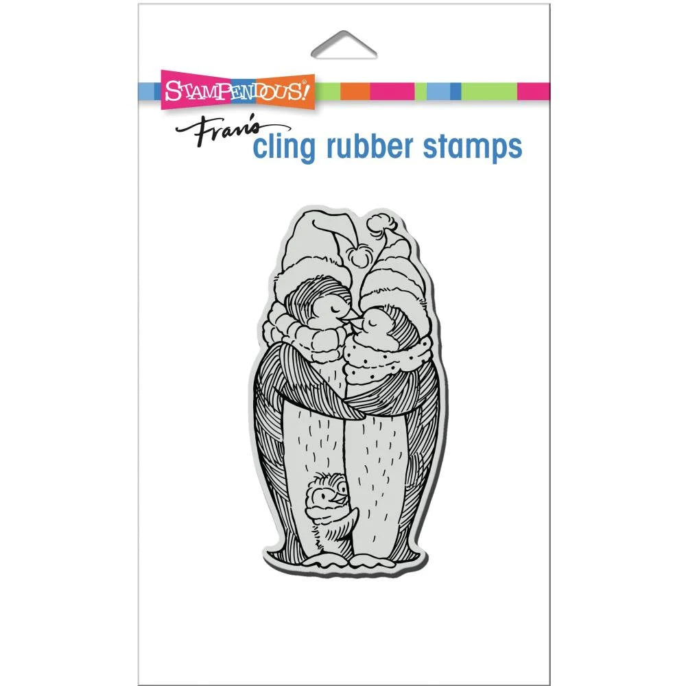 Stampendous Christmas PENGUIN NESTLE Cling Stamp #CRP384