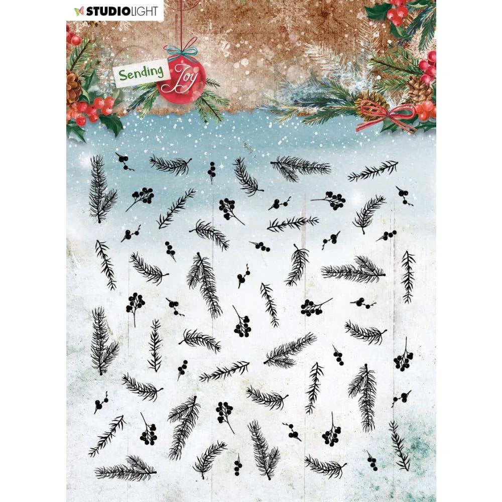 Studio Light Sending Joy BACKGROUND PATTERN Clear Cling Stamps #SLSJSTAMPS56