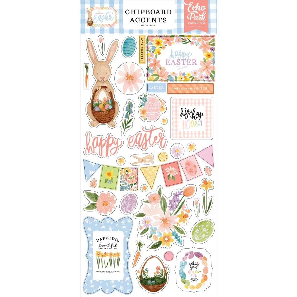 Echo Park MY FAVORITE EASTER 6x12 Chipboard Accents #FE265021