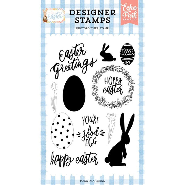Echo Park MY FAVORITE EASTER Easter Greetings Stamp Set #FE265044