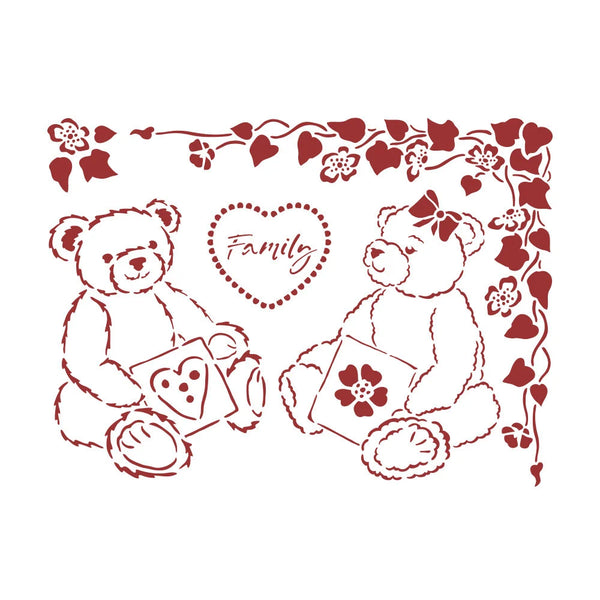 Stamperia Stencil DAYDREAM BEARS 20x15 cm #KSD311