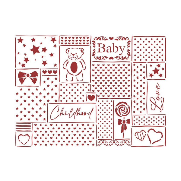 Stamperia Stencil DAYDREAM PATCHWORK 20x15cm #KSD313