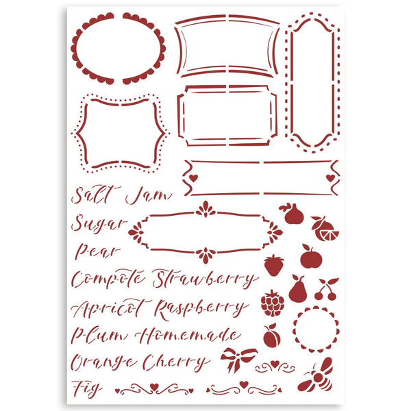 Stamperia Stencil CASA GRANADA LABELS 8.25x11.75" #KSG486