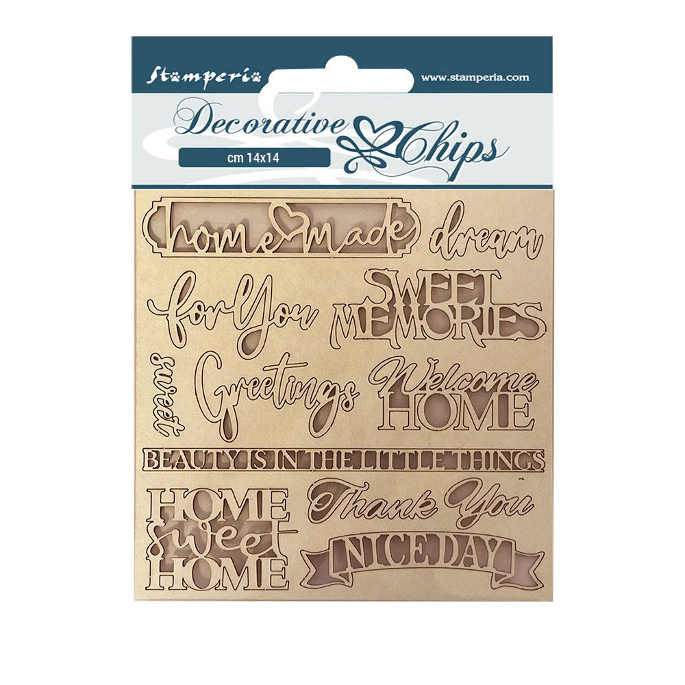 Stamperia Decorative Chips CASA GRANADA QUOTES 5.5