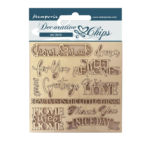Stamperia Decorative Chips CASA GRANADA QUOTES 5.5" x 5.5" #SCB110